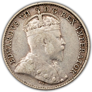 SOLD Canada 1908 Large 8 5 Cents Silver Coin - F-15
