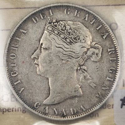 SOLD Canada 1872-H 50 Cents Half Dollar Silver Coin - ICCS F-15