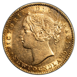 SOLD Newfoundland 1870 Obverse #1 $2 Two Dollars Gold Coin - ICCS AU-50