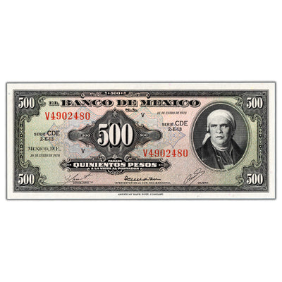 Mexico 1978 500 Pesos Note P #51t - Choice UNC