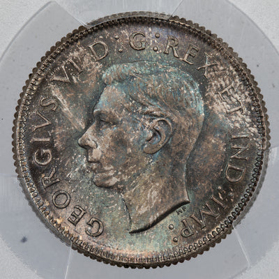 Canada 1937 25 Cents Quarter Silver Coin - PCGS MS-65+ Gorgeous Toning