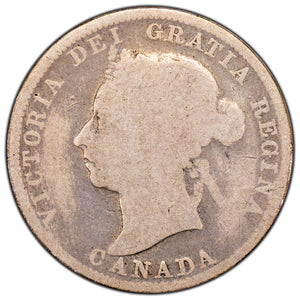 SOLD Canada 1890 25 Cents Quarter Silver Coin - aG