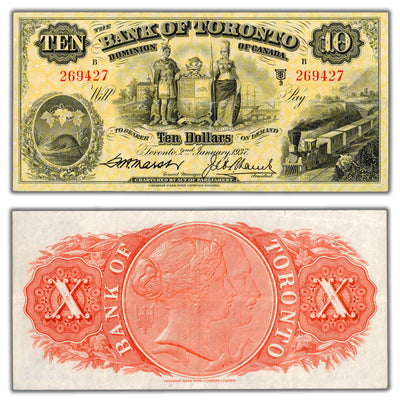 SOLD $10 1937 Bank of Toronto Canada Chartered #715-24-12 - About EF