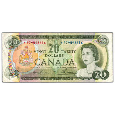 $20 1969 Bank of Canada Note *EZ Replacement Prefix BC-50bA - Minor Pencil