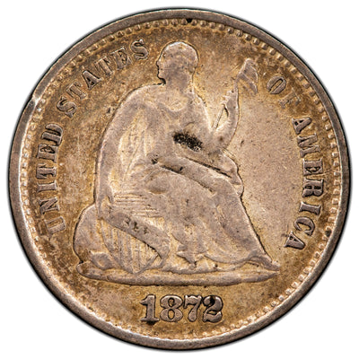 United States 1872-S Seated Liberty Half Dime Silver Coin