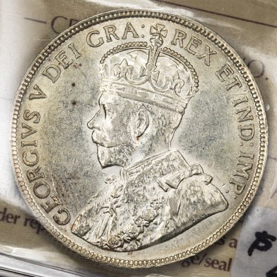 SOLD Canada 1919 50 Cents Half Dollar Silver Coin - ICCS EF-45