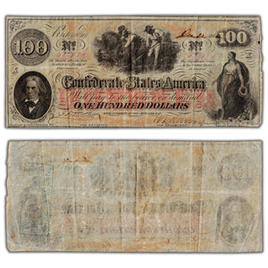 SOLD United States Confederate States of America 1864 $100 Note T-41