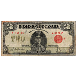 $2 1923 Dominion of Canada Note Red Seal Series N DC-26g - F/VF (minor writing/residue)