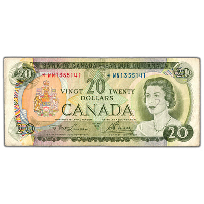 $20 1969 Bank of Canada Note *WN Replacement Prefix BC-50bA - Circulated