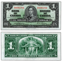 $1 1937 Bank of Canada Note Osborne Signature BC-21a - AU