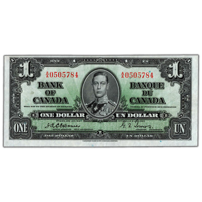 SOLD $1 1937 Bank of Canada Note Osborne Signature BC-21a - AU