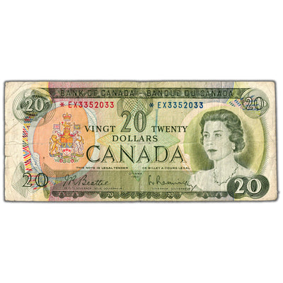 $20 1969 Bank of Canada Note *EX Replacement Prefix BC-50aA - Circulated
