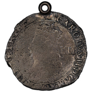 SOLD Great Britain Charles II 1660-62 1 One Shilling Silver Coin KM #407 - Jewellery Damaged