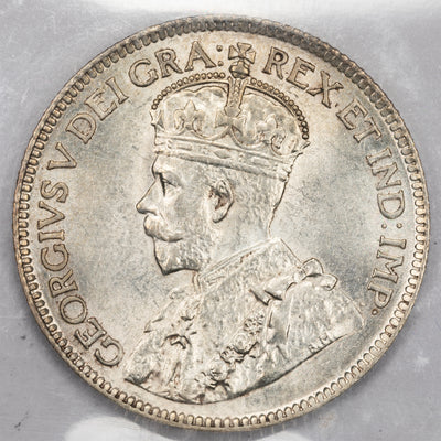 Newfoundland 1917-c 25 Cents Quarter Silver Coin - ICCS MS-63