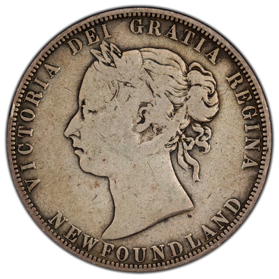 Newfoundland 1874 50 Cents Half Dollar Silver Coin
