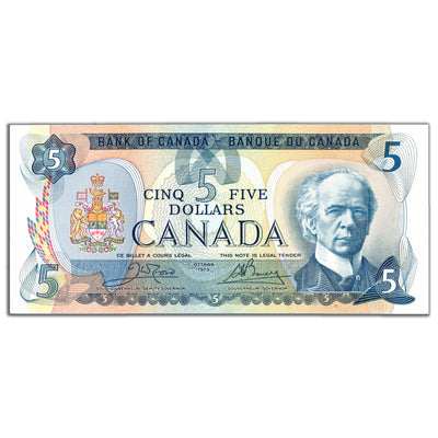 $5 1979 Bank of Canada Note Crow-Bouey BC-53b - AU/UNC