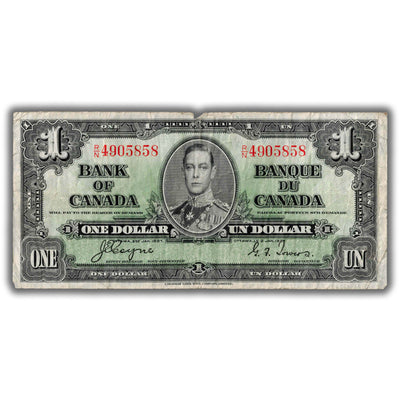 $1 1937 Bank of Canada Note Coyne-Towers R/N Prefix BC-24d