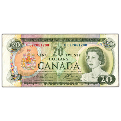$20 1969 Bank of Canada Note *EZ Replacement Prefix BC-50bA - VF