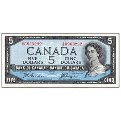 $5 1954 Bank of Canada Note Devil Face I/C Prefix BC-31b - AU/UNC