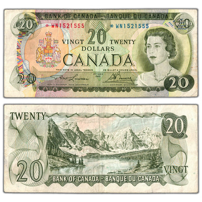 $20 1969 Bank of Canada Note *WN Replacement Prefix BC-50bA - VF