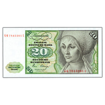 Germany 1980 20 Twenty Mark Note P #32d - AU/UNC