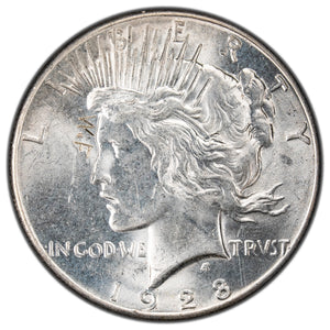 SOLD United States 1928 $1 Peace Dollar Silver Coin - Obverse Graffiti