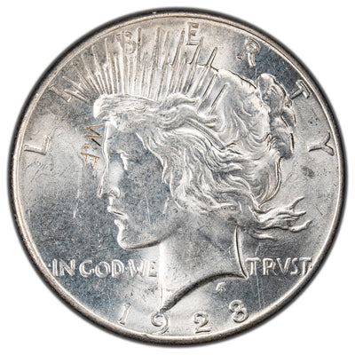 United States 1928 $1 Peace Dollar Silver Coin - Obverse Graffiti