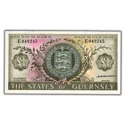 Guernsey (1969-75) 1 One Pound Note P #45b - UNC