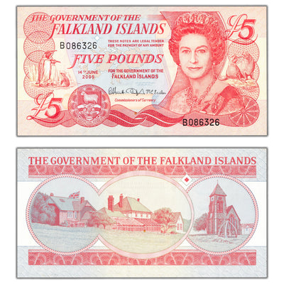 SOLD Falkland Islands 2005 5 Five Pounds Note P #17a - Choice Uncirculated