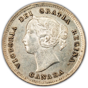 Canada 1891 Obverse 5 Cents Silver Coin - EF-45