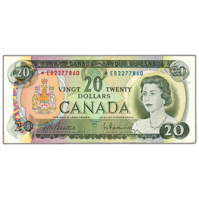 $20 1969 Bank of Canada Note *EB Replacement Prefix BC-50aA - EF