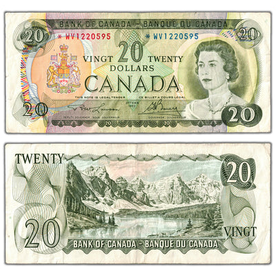 $20 1969 Bank of Canada Note *WV Replacement Prefix BC-50bA - VF