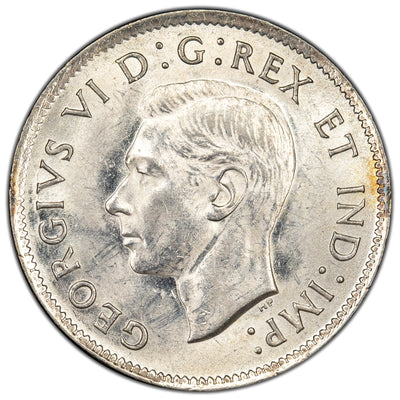 Canada 1938 25 Cents Quarter Silver Coin - Uncirculated