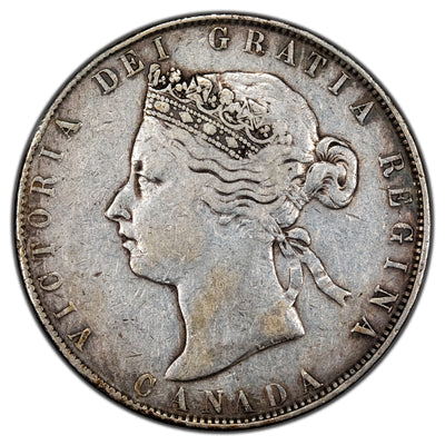 Canada 1871 50 Cents Half Dollar Silver Coin - Fine