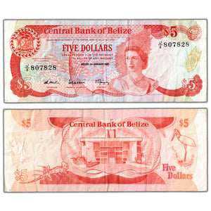 Belize 1987 $5 Five Dollars Note P #47a - Circulated