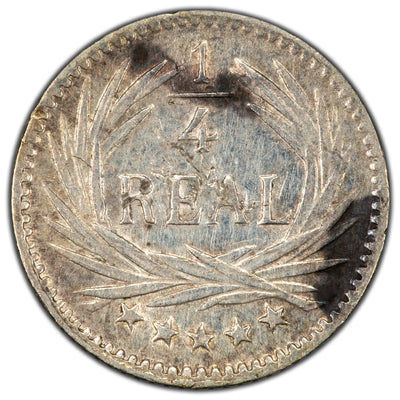 Guatemala 1896 1/4 Quarter Real Silver Coin