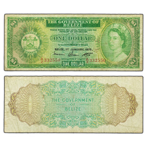 SOLD Belize 1976 $1 One Dollar Note P #33c