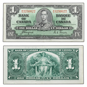 SOLD $1 1937 Bank of Canada Note Coyne-Towers M/N Prefix BC-21d - About AU