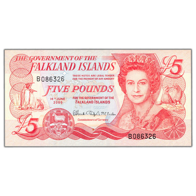 SOLD Falkland Islands 2005 5 Five Pounds Note P #17a - Choice Uncirculated