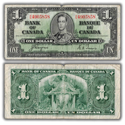 $1 1937 Bank of Canada Note Coyne-Towers R/N Prefix BC-24d