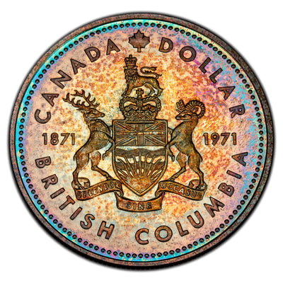 Canada 1971 BC Commemorative Silver Coin $1 Silver Dollar Coin - Nice Colour!