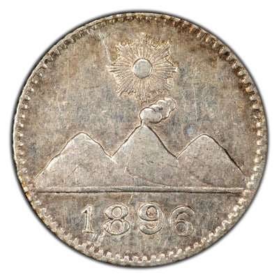 Guatemala 1896 1/4 Quarter Real Silver Coin