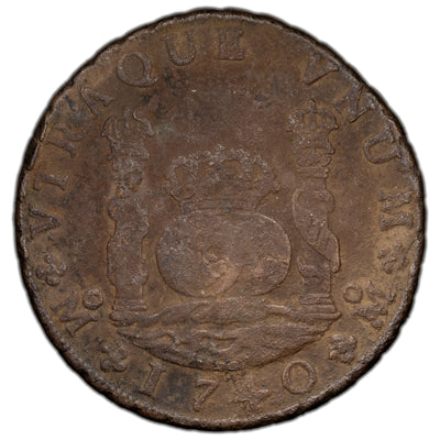 SOLD Mexico 1740 8 Reales Silver Coin - Saltwater Damage