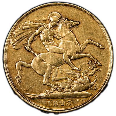 SOLD Great Britain 1823 2 Pounds Gold Coin - Ex Jewelry (cleaned/damaged edge)