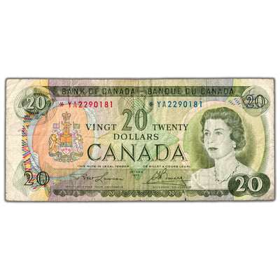 $20 1969 Bank of Canada Note *YA Replacement Prefix BC-50bA - Circulated