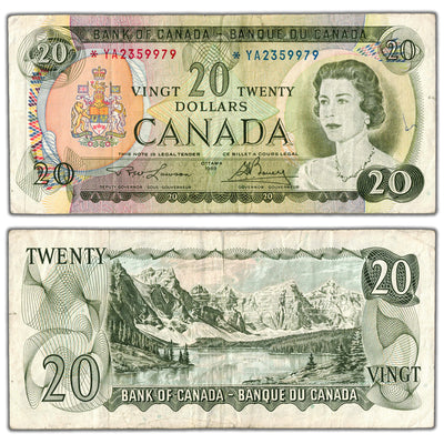 $20 1969 Bank of Canada Note *YA Replacement Prefix BC-50bA - VF
