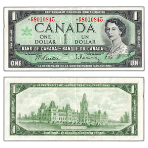 SOLD $1 1967 Bank of Canada Note *F/P Replacement Prefix BC-45bA-i - EF