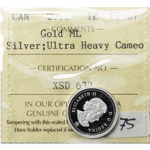 SOLD Canada 2012 Gold Maple 1 Small Silver Cent Coin - ICCS PF-67 UHC