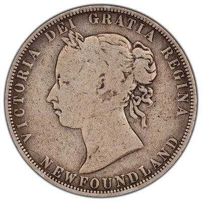 Newfoundland 1873 50 Cents Half Dollar Silver Coin