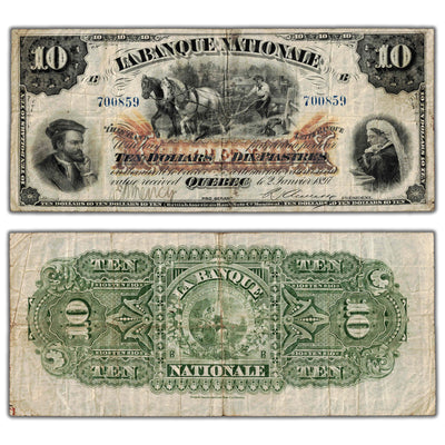 SOLD $10 1897 La Banque Nationale Canada Chartered Note #510-20-08